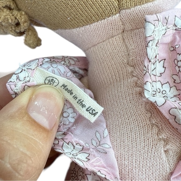 HAZEL VILLAGE Fern Handmade Plush Doll In Pink Floral Cotton Dress - Picture 9 of 10